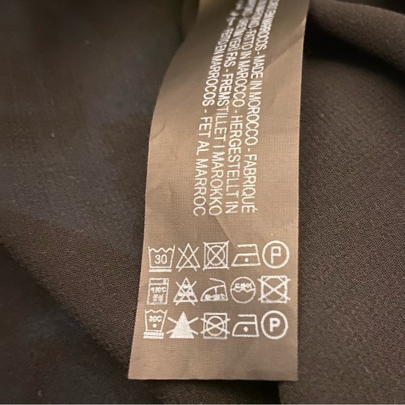 ZARA Royal Blue Black Pattern Mini Dress Long Sleeves Lined Sheer Edgy Vacation - Picture 5 of 9